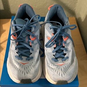 Hoka One One Blue and Orange Athletic Shoes